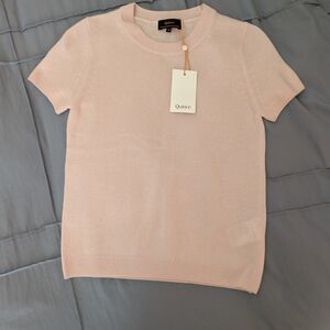 Quince Pink Short Sleeve Sweater